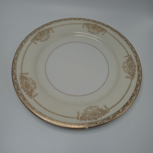 Noritake Bancroft Gold Flower Basket Dinner Plate 5481 Japan Porcelain - Picture 1 of 11